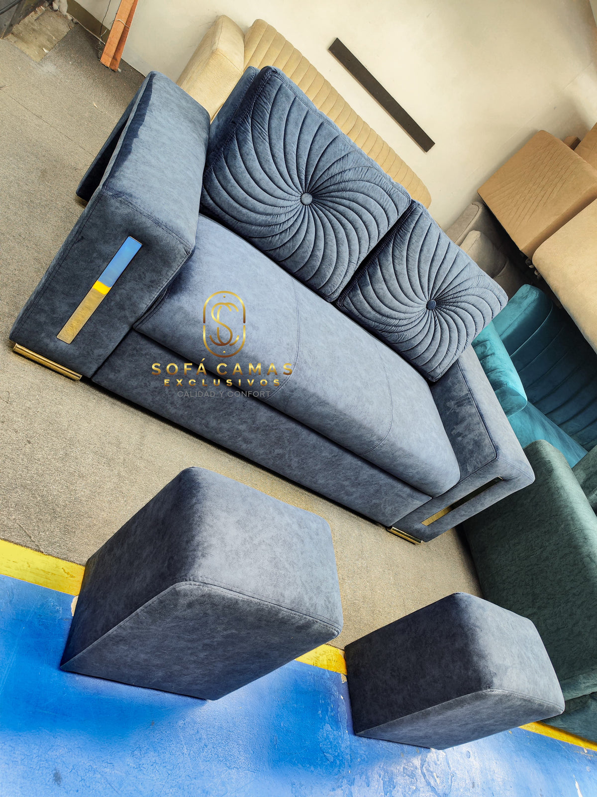 Sofá cama Luxury Con 4 Puffs de Sofá Camas Exclusivos - foto 2