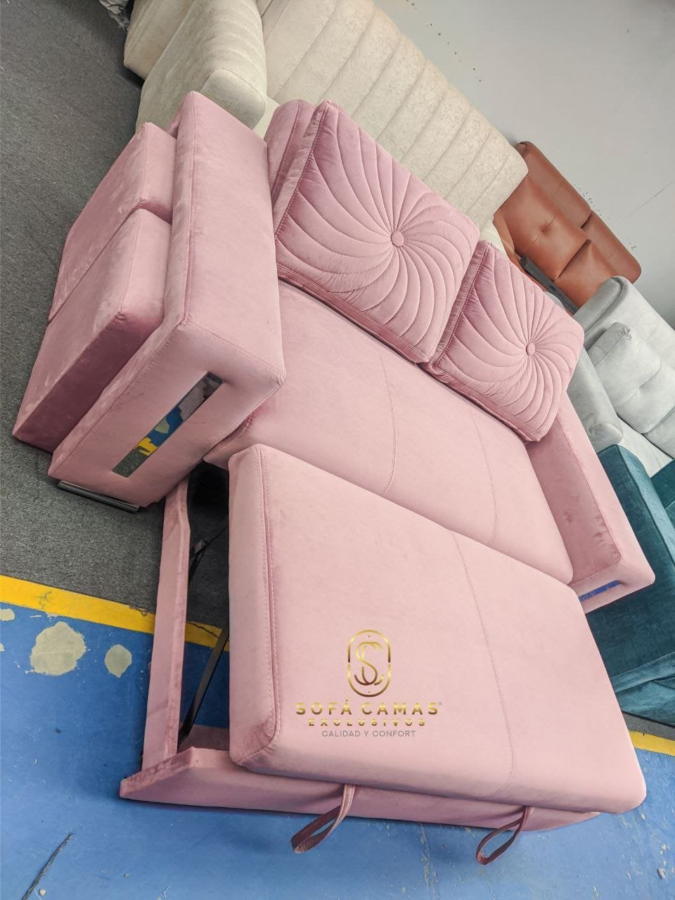 Sofá cama Luxury 2 Con Puff de Sofá Camas Exclusivos - foto 3