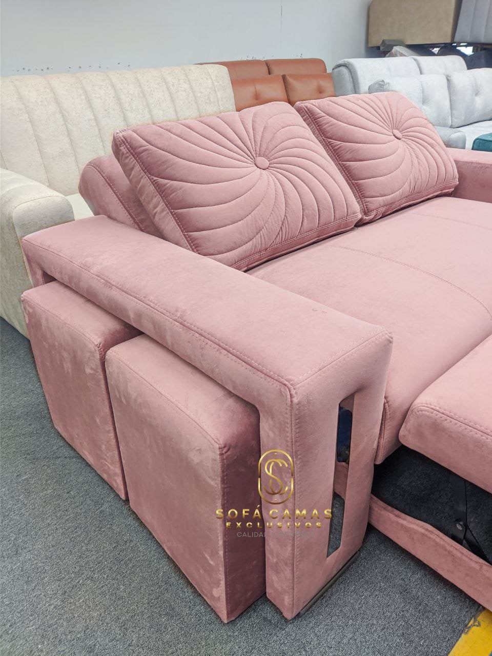Sofá cama Luxury 2 Con Puff de Sofá Camas Exclusivos - foto 4