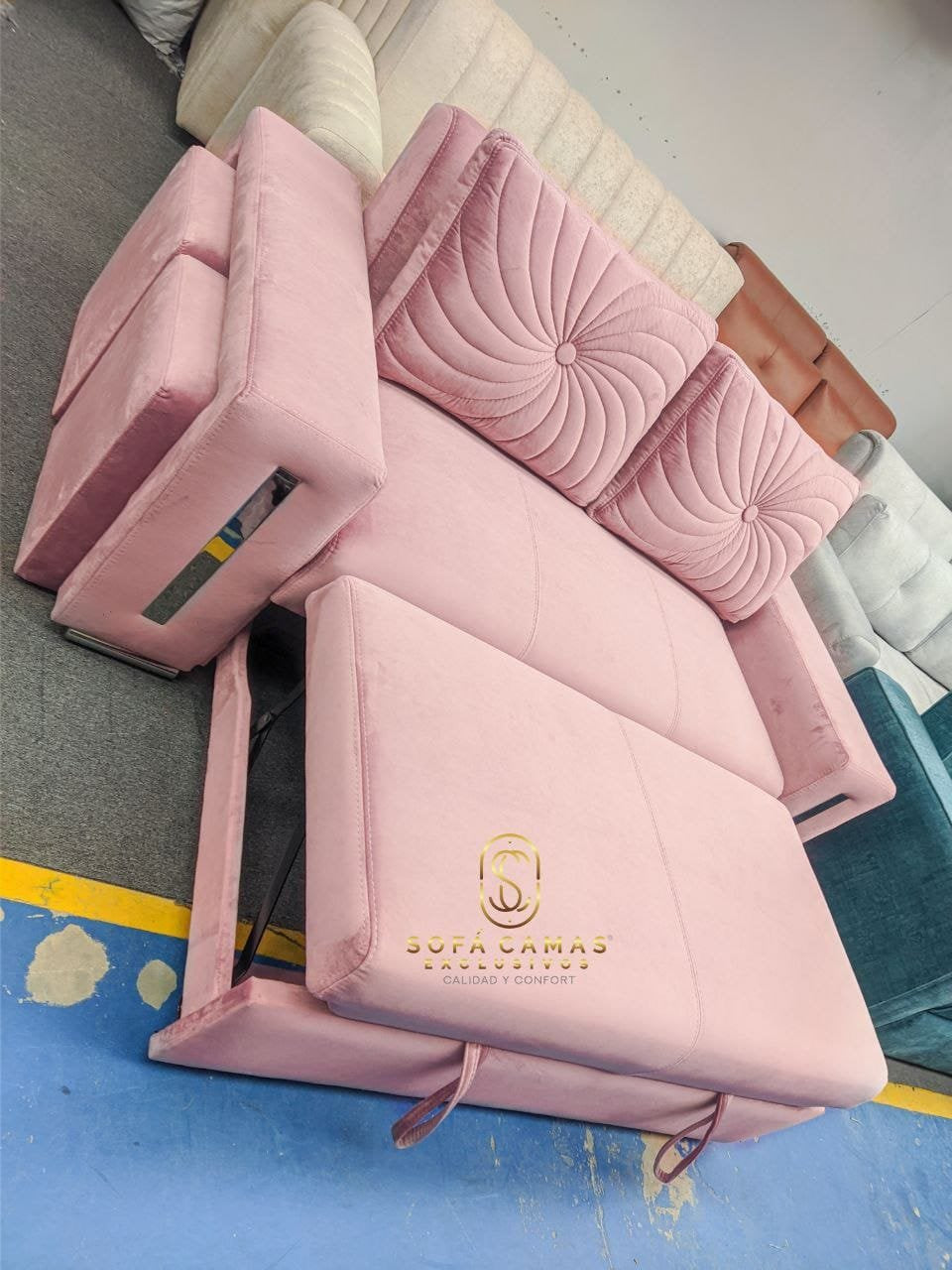 Sofá cama Luxury 2 Con Puff de Sofá Camas Exclusivos - foto 5